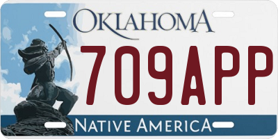 OK license plate 709APP