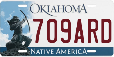 OK license plate 709ARD
