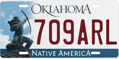 OK license plate 709ARL