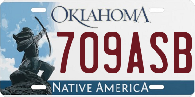 OK license plate 709ASB