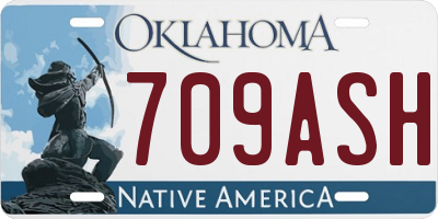OK license plate 709ASH