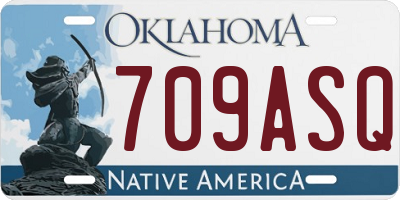 OK license plate 709ASQ