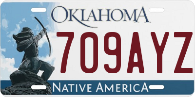 OK license plate 709AYZ