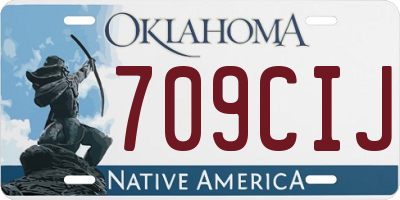 OK license plate 709CIJ