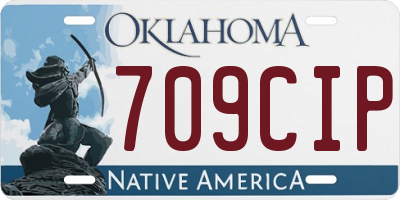 OK license plate 709CIP