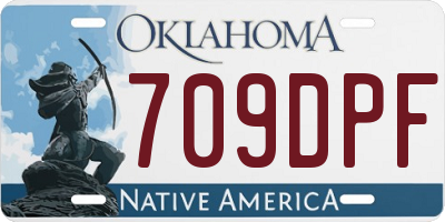 OK license plate 709DPF