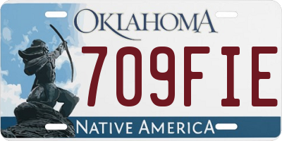 OK license plate 709FIE