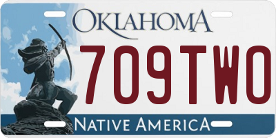 OK license plate 709TWO