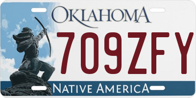 OK license plate 709ZFY