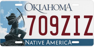 OK license plate 709ZIZ