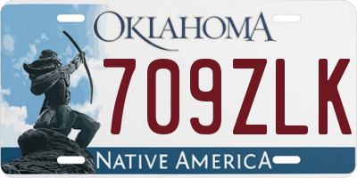 OK license plate 709ZLK