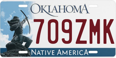 OK license plate 709ZMK