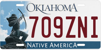OK license plate 709ZNI