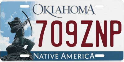 OK license plate 709ZNP
