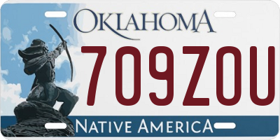 OK license plate 709ZOU