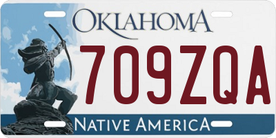 OK license plate 709ZQA