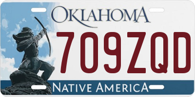 OK license plate 709ZQD