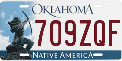 OK license plate 709ZQF