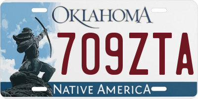 OK license plate 709ZTA