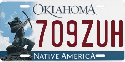 OK license plate 709ZUH