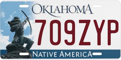 OK license plate 709ZYP