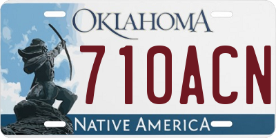 OK license plate 710ACN