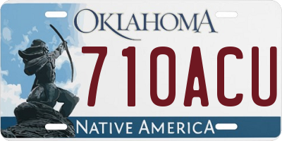 OK license plate 710ACU