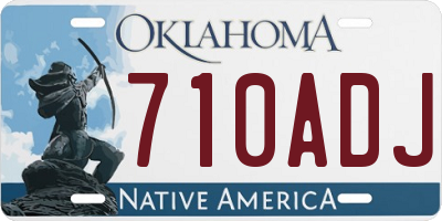 OK license plate 710ADJ