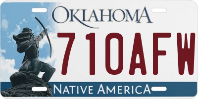 OK license plate 710AFW