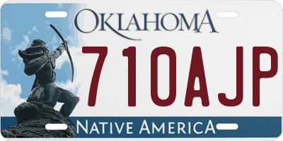 OK license plate 710AJP