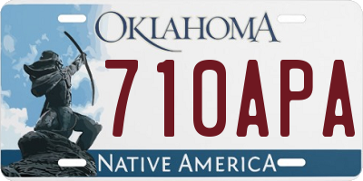 OK license plate 710APA