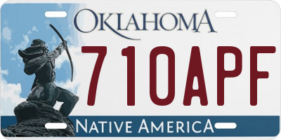 OK license plate 710APF