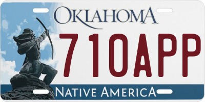 OK license plate 710APP