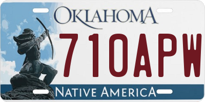 OK license plate 710APW