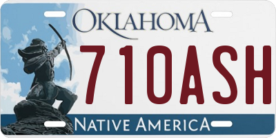 OK license plate 710ASH