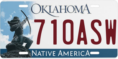 OK license plate 710ASW
