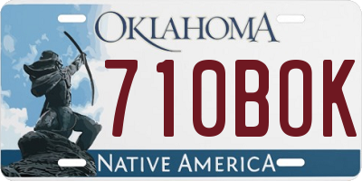 OK license plate 710BOK