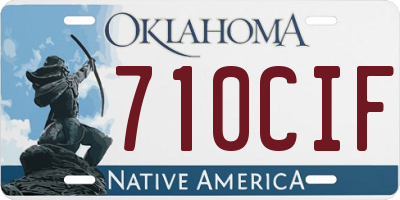 OK license plate 710CIF