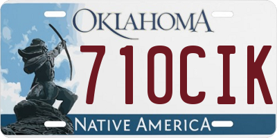 OK license plate 710CIK
