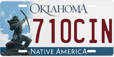 OK license plate 710CIN