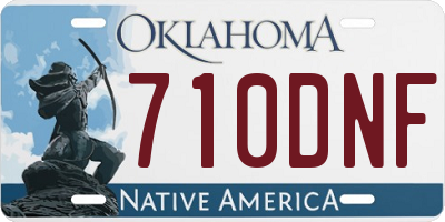 OK license plate 710DNF