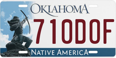 OK license plate 710DOF