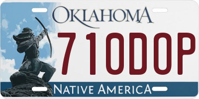 OK license plate 710DOP