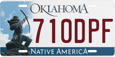 OK license plate 710DPF