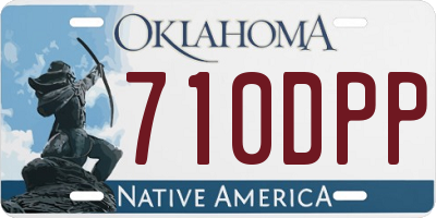 OK license plate 710DPP