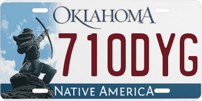 OK license plate 710DYG