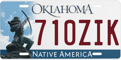 OK license plate 710ZIK