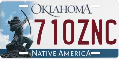 OK license plate 710ZNC