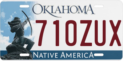 OK license plate 710ZUX