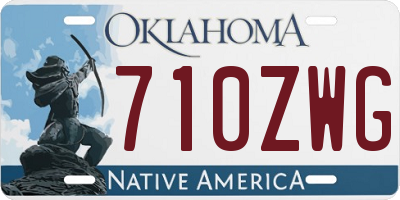 OK license plate 710ZWG